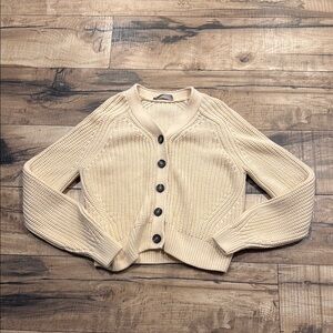 Everlane Women's Cream Button-Up Sweater